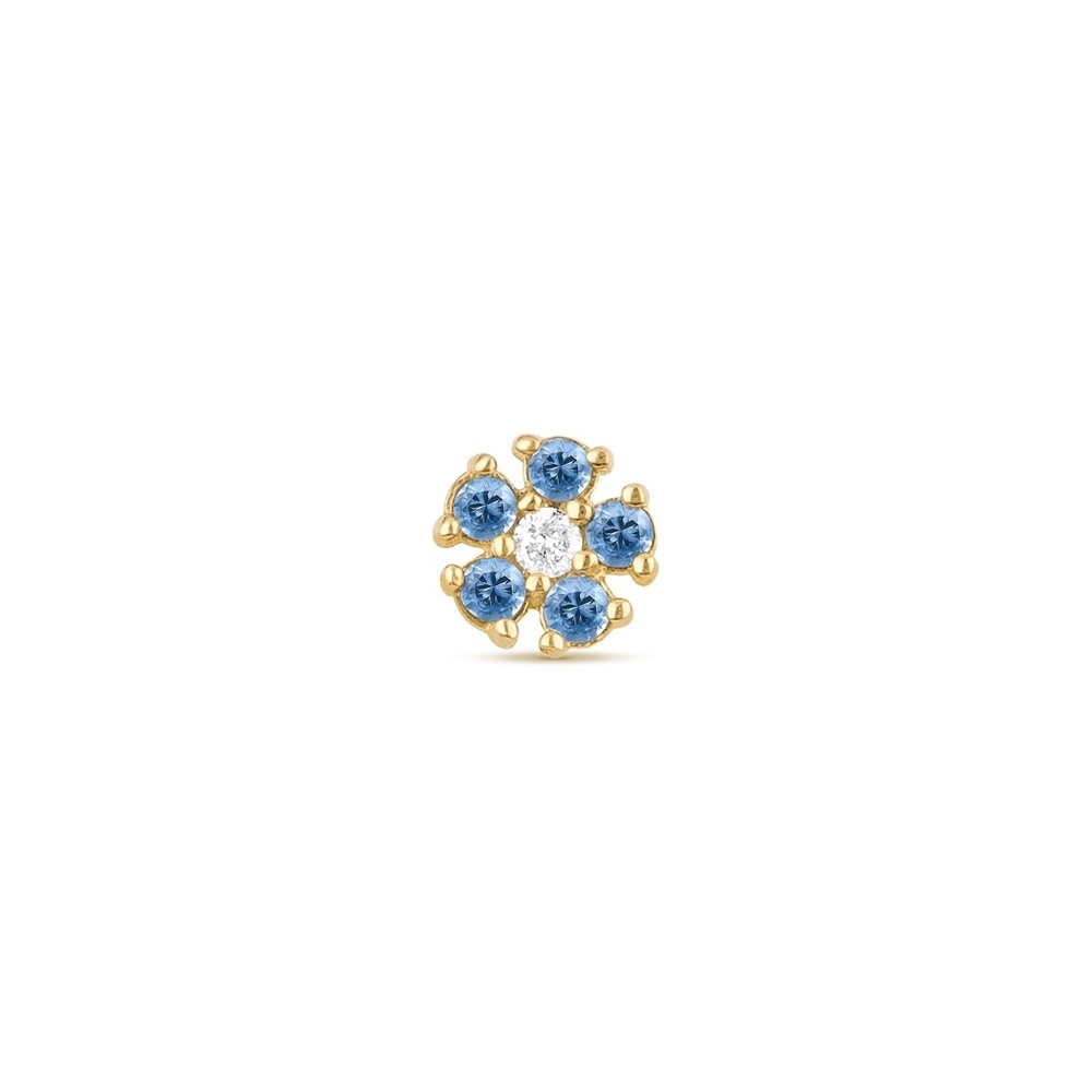 Stone & Strand Sapphire and Diamond Flower Stud